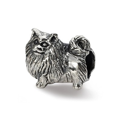 Black Bow Jewelry Sterling Silver Pomeranian Bead Charm