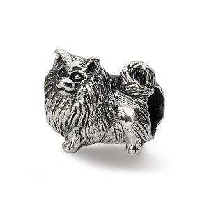 Black Bow Jewelry Sterling Silver Pomeranian Bead Charm - 1 of 4