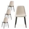 Oslo Chenille Dining Room Chairs Set Of 4,Upholstered Dining Chairs With Black Legs,Armless Dining Chair-Maison Boucle - 2 of 4