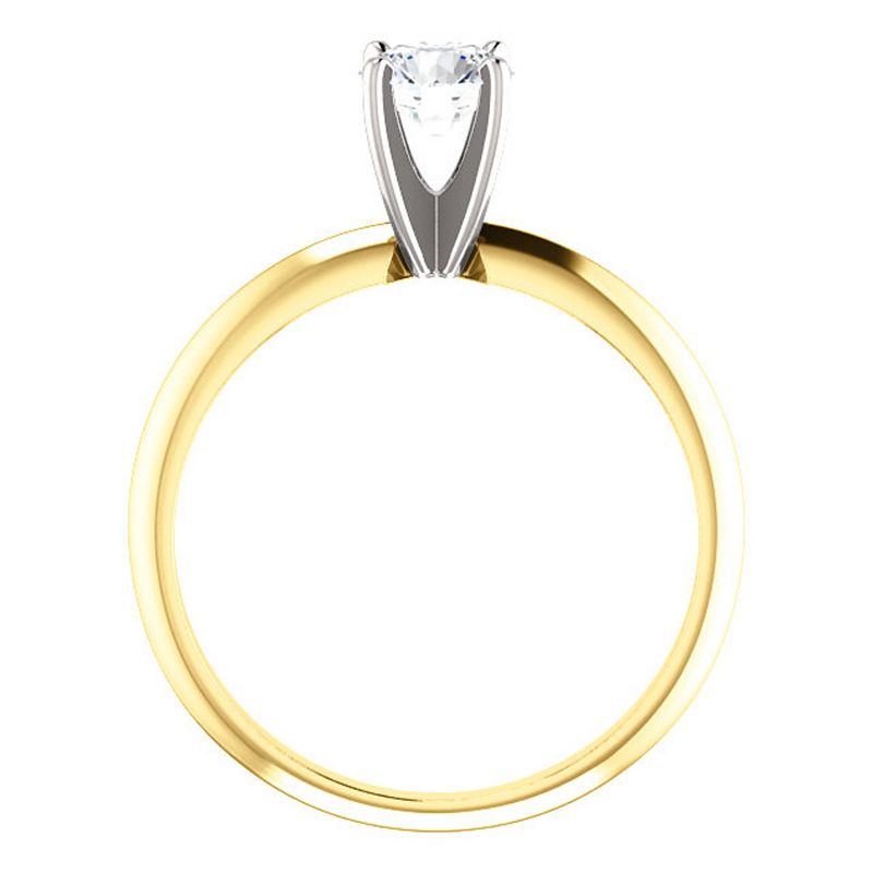 Pompeii3 5/8 Ct Diamond Solitaire Round Cut Engagement Ring Two Tone 14k Yellow Gold, 2 of 6