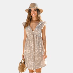 Women's Beachy Chic Printed Ruffle Dress - Cupshe - 1 of 4