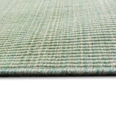 Handmade Blue Ombre Stripe Wool Rug 5' x 7'