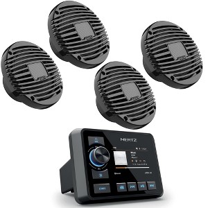 Hertz HMR 20 Marine Digital Media Receiver with 2 Pairs HEX Series HEX-65-M-TC 6.5" 4-Ohm Marine Coax Set - Charcoal - 1 of 4