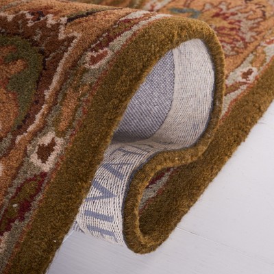 Hand-Tufted Olive and Camel Wool Runner Rug - 2'3" x 12'