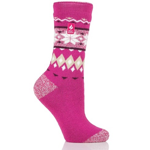 Heat Holder® Women's Melissa Lite™ Fairisle Crew Socks, Thermal Yarn, Medium-thick Socks Casual Shoes + Boots, Warm + Soft, Hiking, Cabin, Cozy  At Home Socks