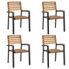 vidaXL Stackable Patio Chairs 4 pcs Solid Wood Acacia and Metal - 2 of 4