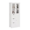 KTMBDW 58.46¡°H Tall Bathroom Cabinet, Storage Cabinet with 3 Drawers, Bathroom Storage Cabinet, Tall Cabinet for Living Room, Dining Room, White - 4 of 4