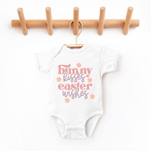The Juniper Shop Bunny Kisses Easter Wishes Flowers Baby Bodysuit - 1 of 2