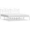 vidaXL Metal Bed Frame with Headboard White 76 in.x79.9 in. King - 2 of 4