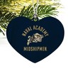 US Naval Academy Midshipmen Heart Love Wood Christmas Tree Holiday Ornament - 2 of 3