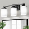 DORESshop 20 in. Matte Black 3-Light Bathroom Vanity Light with Frosted Glass Shades, Wall Sconce for Mirror, Hallway, or Bedroom - 2 of 4