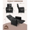 Electric Recliner Chair, PU Leather Reclining Sofa with Remote Control, Adjustable Single Sofa Armchair for Living Room - 2 of 4