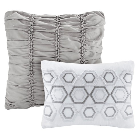Light Gray Karter Comfort Washed Cotton Multiple Piece Comforter Set (Queen) - 5-pc