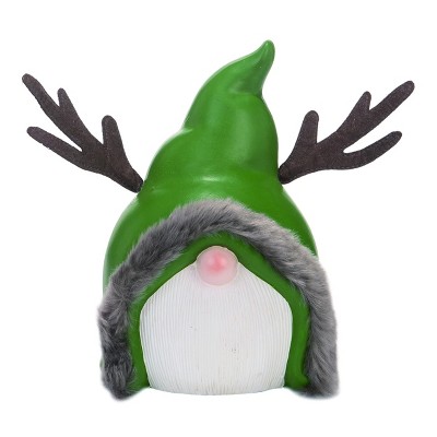 Transpac Terracotta 8 in. Green Christmas Gnome Santa Figurine