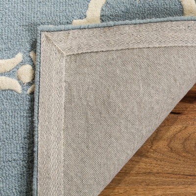 Hand-Tufted Classic Blue Wool Round Decorative Pillow