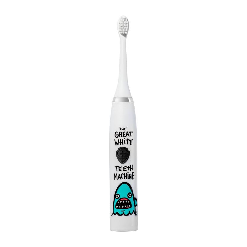 Made by Dentists Kids&#39; Rechargeable Electric Toothbrush with 2 Replacement Toothbrush Heads and Charger - Shark, 3 of 8