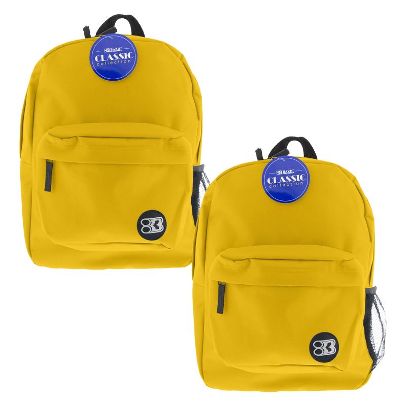 BAZIC Products® 17" Classic Backpack, Mustard, Pack of 2, 1 of 6