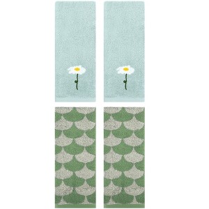 REGALWOVEN 4 Pcs Bathroom Soft Absorbent Hand Towels - 1 of 4