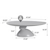 Sapphtopaz Minimalist Lucky Stone Coffee Table with Egg-shaped Design Fiberglass Center Table with Sculptural Base Home Decor for Living Room - 2 of 4