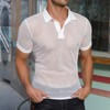 YESFASHION Men's Mesh Fishnet See Through Polo Shirts Muscle T Shirt Workout Transparent Tees Top - 3 of 4