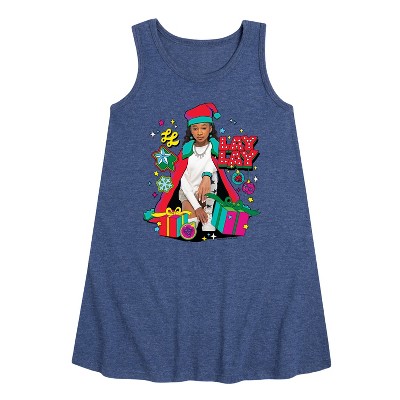 - Nickelodeon - Lay Lay Christmas Presents Graphic Sleeveless Aline Dress