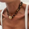 Boho Beach Scarf Necklace - Gold Starfish, Cross & Flower Charm Jewelry - 2 of 4