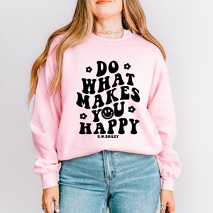Simply Sage Market S.W.Smiley Makes You Happy Smiley Face Sweatshirt - 1 of 4