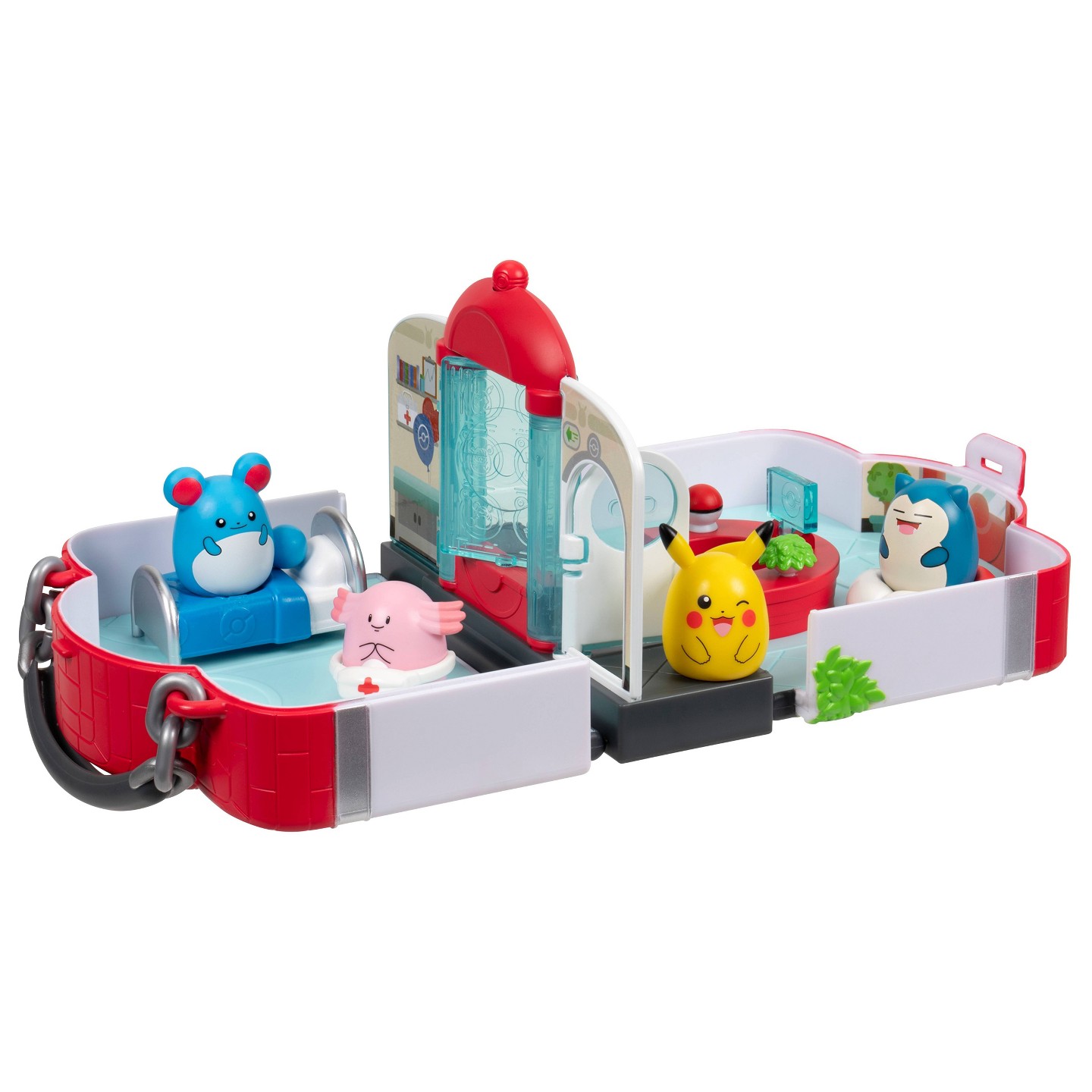 Детский игровой набор Pokemon Squish-a-longs Pokémon Center Playset (Pikachu, Chansey, Marill, Snorlax — фото 6