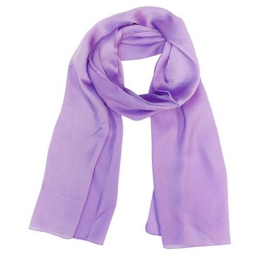 Wrapables Lightweight Silky Satin Solid Colored Scarf (Set of 2), Lilac and Indigo - image 2