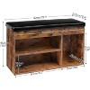 Shoe Storage Bench with Padded Cushion, Entryway Bench with Flip-Open Storage Box and Adjustable Shelf - 3 of 4