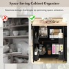 Vynxaria Kitchen Island with Drop Leaf, 53.9" Rolling Kitchen Cart with Internal Storage Rack, Kitchen Storage Cart with Spice Rack, Towel Rack-Black - 4 of 4