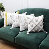 TackView Throw Pillow Cover 18x18, Woven Tufted Pillow Case with Tassels, Neutral Yellow Rustic Cushion Cover for Couch, Sofa & Bedroom,red - 4 of 4