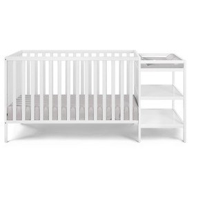 Lirago 3-in-1 Convertible Crib and Changer Combo White - 1 of 4