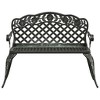 vidaXL Patio Bench 42.5" Cast Aluminum Green - 3 of 4