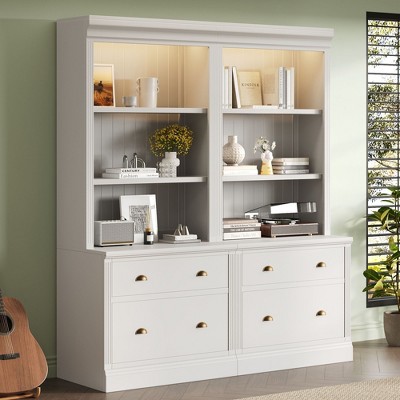 Okak Rotating Bookshelf, Storage Shelves with 5 Tiers, Tall Bookcase for Books and CDs, Storage Organizer for Living Room, Bedroom, Office