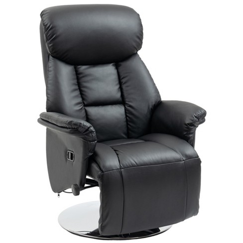 Manual Recliner Armchair PU Sofa Chair w/ Adjustable Leg Rest & 135°  Reclining