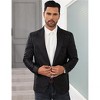Clearlove Men's Peak Lapel Single Button Tuxedo Jacket Contrast Pocket Formal Party Prom Wedding Blazer - 2 of 4