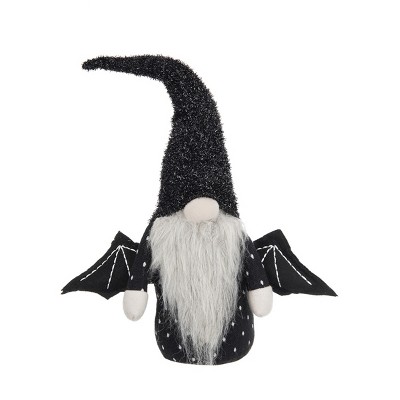 FURNIinspire Decorative Objects Fabric Black Gnome With Wings, Holiday Decorations, Home Decor, Fairy Tale Character Dolls, Black, 3"*10"*15.5"