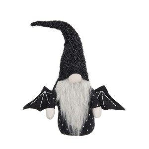 FURNIinspire Decorative Objects Fabric Black Gnome With Wings, Holiday Decorations, Home Decor, Fairy Tale Character Dolls, Black, 3"*10"*15.5" - 1 of 4
