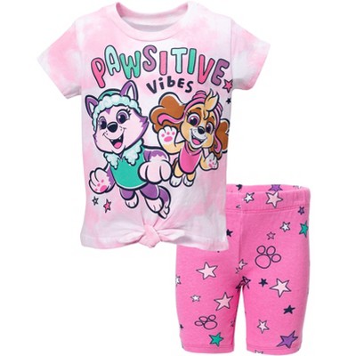 PAW Patrol Everest Skye Toddler Girls Graphic T-Shirt and Shorts Outfit Set Pink 5T