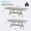 VECELO 6-Piece Wooden Dining Table Set, Extend Dining Table with 4 Armless Upholstered Dining Chairs & Bench for Kitchen, Gray - 3 of 4