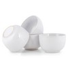 Elanze Designs Bistro Glossy Ceramic 4 inch Dessert Bowls Set of 4, White - 4 of 4