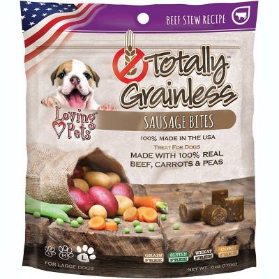 Loving Pets Totally Grainless Beef Stew Sausage Chewy Bones (6 oz Pack)