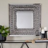 32"x32" Glass Wall Mirror with Crystal Embellishment Silver - Olivia & May: Glam Square Decor - image 2 of 4