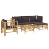 vidaXL Garden Lounge Set Dark Grey Bamboo, 100% polyester Medium Modular - 3 of 4