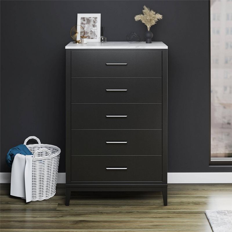 Morganfield Tall 5 Drawer Marble Top Dresser - Room & Joy, 2 of 10