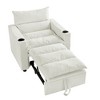 APRILSOUL 3-in-1 Convertible Sleeper Sofa Chair Bed, Modern Velvet Fabric, Adjustable Backrest, Cup Holder, for Living Room - 2 of 4