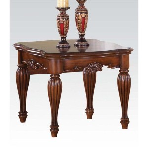 Royal Hampton Square Top End Table With Scrolled Leg And Bottom Shelf, Cherry Brown - 1 of 1