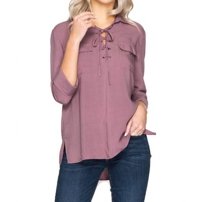 Women's Lace Up Shirt - SHE + SKY
