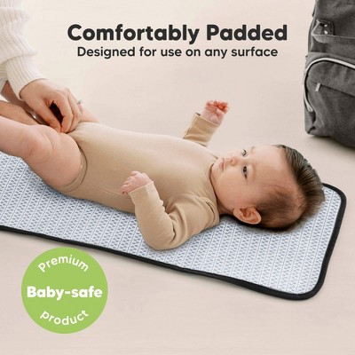 KeaBabies Swift Diaper Changing Pad, Portable Waterproof Diaper Changing Pad for Baby, Travel Changing Pad for Diaper Bag (Dino Ridge)